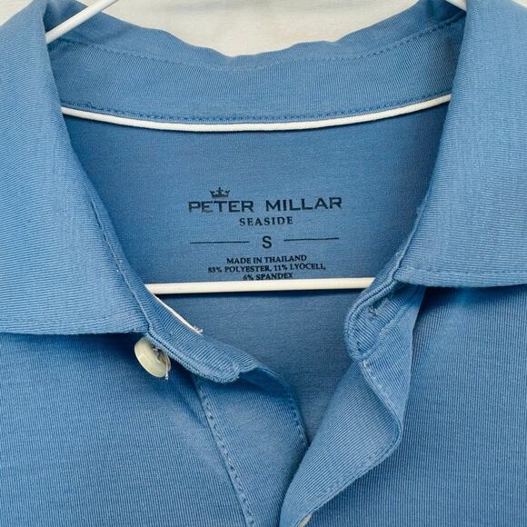 Peter Millar Seaside Dri Release Natural Touch Polo – Blue – Size Small - Picture 5 of 6